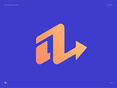 Letter A. 36 Days of Type - Day 01 36 days of type arrow blockchain bolt branding challenge crypto for sale gradient icon identity letter a lettering lightning logo nft saas token type unused
