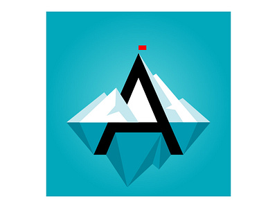 Letter A a alphabet arctic art concept design iceberg illustration letter letter a logo
