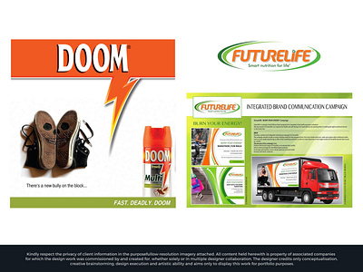 Doom Insect Repelents & Futurelife Nutitrition branding design graphic design illustration logo typography vector