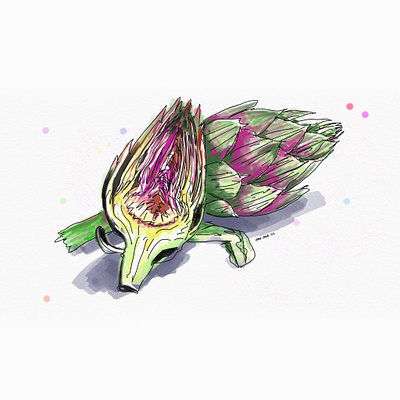 Artichoke digital illustration food illustration illustration marker sketch