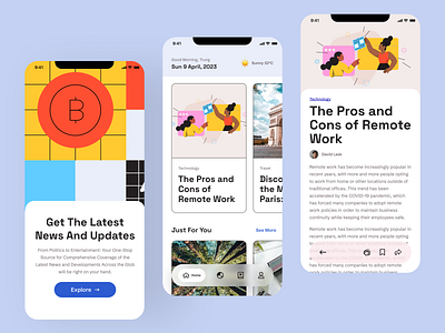 News App Concept design illustration mobile design typography ui user experience user interface ux uxui