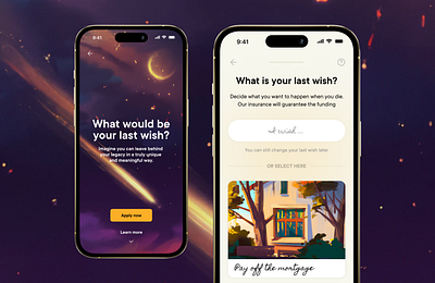 Last Wish – A new way to approach life insurance app design financial fintech insurance ios life insurance mobile ui