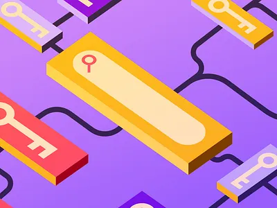 Finding Keywords Guide Illustration editorial illustration isometric keywords maze search