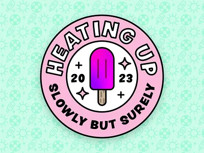 Heating up! 2d adobe illustrator badge logo branding design food food logo graphic design heat hot ice cream illustration illustrator logo logo design popsicle summer summer time summer vibes vector