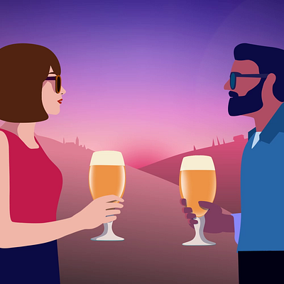 Cheers animation 2d cheers design drinking duik bassel illustration motion graphics