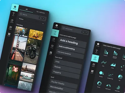 Navigation Menu - Piktochart Design Editor dark design dark mode design editor design editor app design editor ui design tool editor editor exploration navigation navigation bar navigation menu photo editor photo editor app piktochart piktochart redesign side menu sidebar visual editor visual editor app