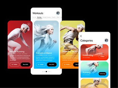 Premium Workout App Concept ai app athletics design mobile running ui workout