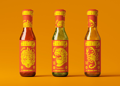 "Salsa del Diablo" packaging design branding design graphic design illustration logo packaging design typography vector
