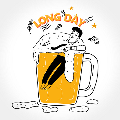 Long day animation animation 2d beer design graphic design illustration motion graphics