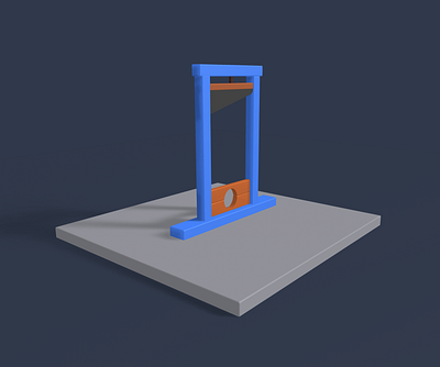 Low poly Guillotine 3d isometric lowpoly spline