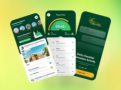 Ramadan Islamic App UI Concept app app ui best dribbble shot 2023 branding design islamic logo muslim product design ramadan religious trend ui user interface