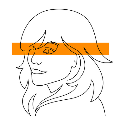 Beautiful girl with bright orange band design girl graphic design illustration line art minimalistic orange portrait vector woman