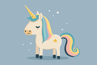 Unicorn animal character colorful illustration unicorn vector