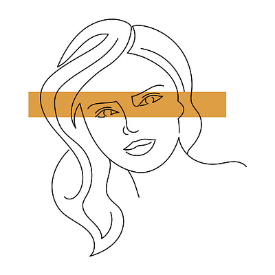 Beautiful girl with yellow band design girl graphic design illustration line art minimalistic portrait vector woman yellow