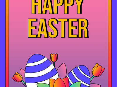 Happy Easter animation celebration christiannity easter eggs happy easter rebirth tulip