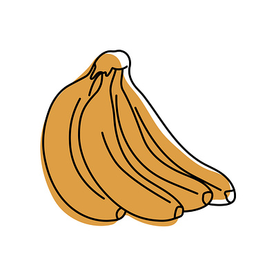 Bananas illustration bananas design fruit graphic design illustration line style minimalistic vector yellow