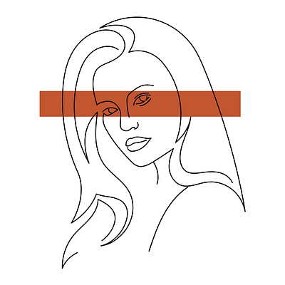 Beautiful girl with orange band design girl graphic design illustration line art minimalistic orange portrait vector woman