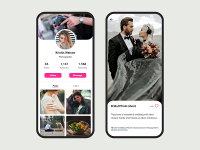 Daily UI #006 - User Profile 006 bridal bride ceremony daily ui groom party photo photo shoot photography picture profile social network user profile wedding