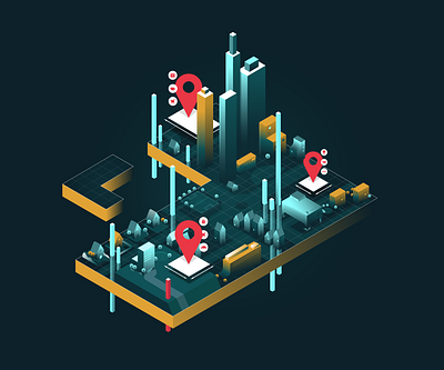 Isometric real estate ai building buildings city data gradient home house housing isometric isometry location park place real estate rent road