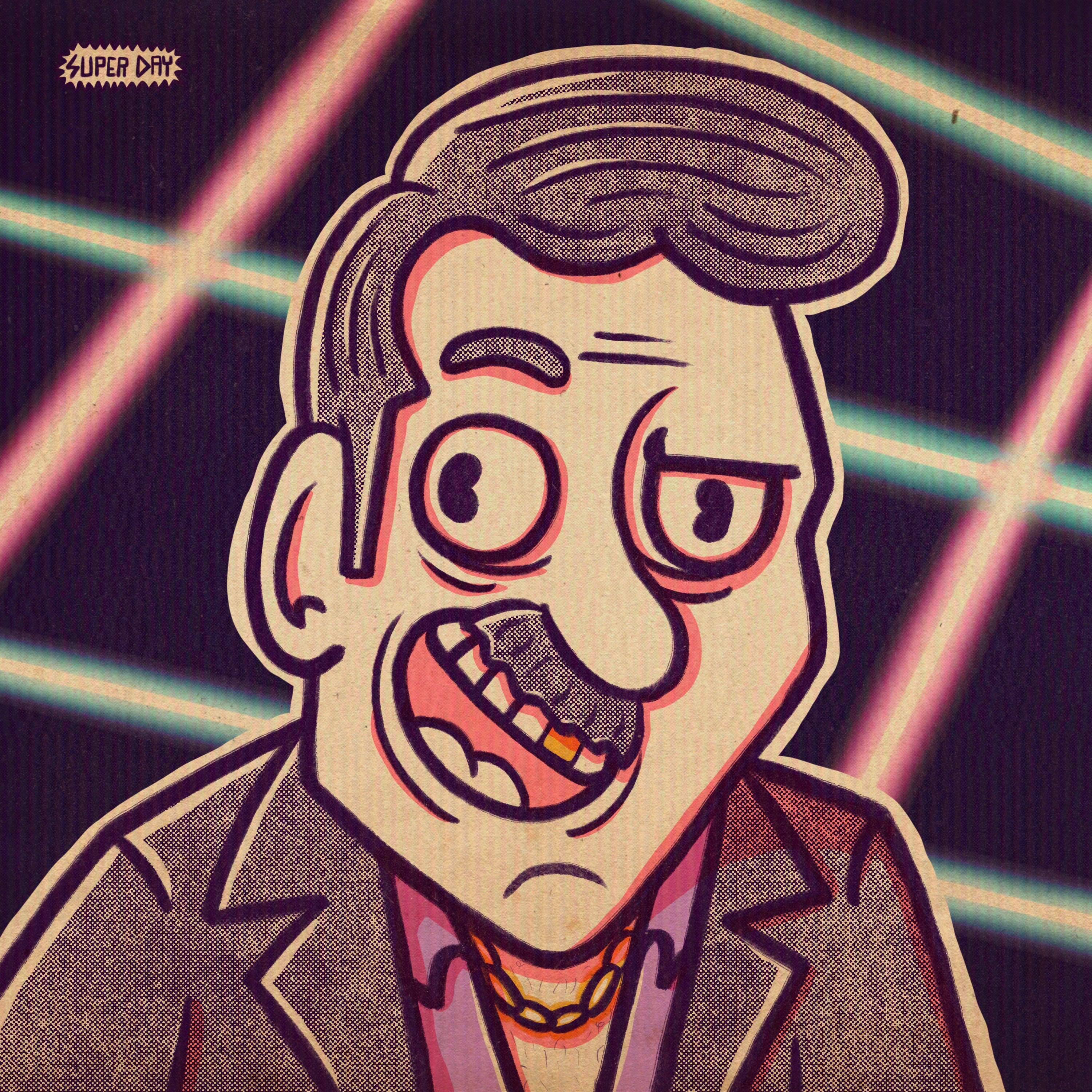 1980's video dating profile 80s art artwork classic digital art digital drawing digital illustration digital sketch distressed drawing drawn face illustration ipad portrait procreate sketch texture vintage weird