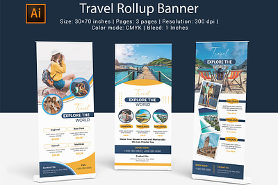 Travel Agency Roll up advertise advertising rollup advertising signage business roll up clean illustration template marketing modern promotion roll up roll up banner roll up banner rollup design rollup stand banner signage banner signage template simple banner travel advertising travel marketing travel roll up
