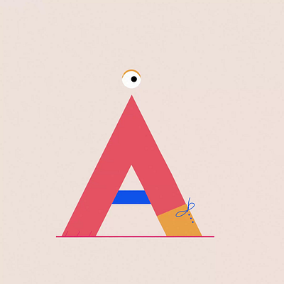 Lettre A 2d 36daysoftype a alphabet animation character design illustration letter loop motion design motion graphics