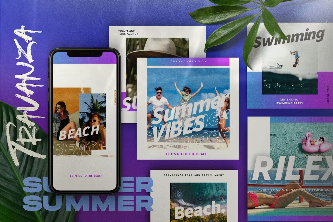 TRANSVANZA - Summer Social Media Template+Stories branding instagram instagram banner instagram post instagram post template instagram posts instagram posts template instagram stories instagram stories template instagram story instagram story template instagram template instagram templates social media social media banner social media pack social media templates socialmedia stories ui