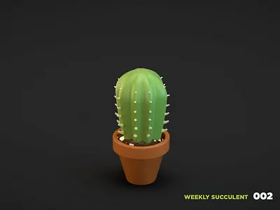 Weekly Succulent 002 3d blender c4d cinema 4d garden illustration lowpolly plant render succulent