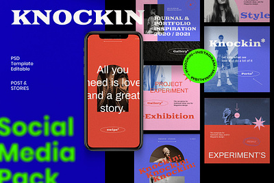 Knockin Instagram Posts & Stories Template branding instagram instagram banner instagram post instagram post template instagram posts instagram posts template instagram stories instagram stories template instagram story instagram story template instagram template instagram templates social media social media banner social media pack social media templates socialmedia stories ui