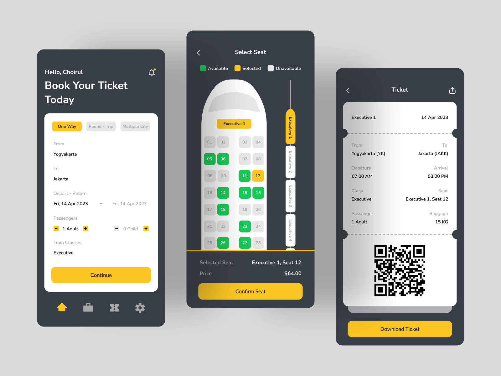 Train Ticket Booking Mobile App By Reiza Pahlevi For Pixelz On Dribbble