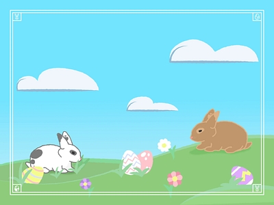 Easter Bunny Sunday 🐇 bee bright bunny chocolate clouds colours design easter eggs flower fresh gif graphic honey illustration monday motion paint spring sunday