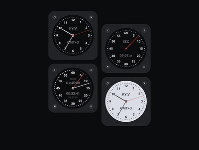 Analog Clock Widgets Set ui ux uxui web design
