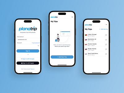 Planatrip App Design app design figma ios design mobile ui uiux user interface design