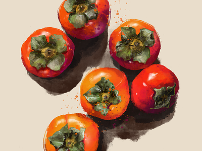 My Eomma's Persimmons aapi digital art digital illustration food food art food illustration hospitality illustration illustrator interior art interior decor korea nkpcreate persimmons restaurant art restaurant design south korea