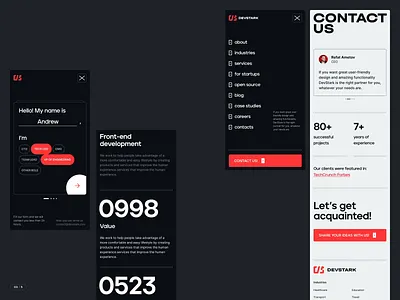 Devstark website 3d adaptive agency coding design developing innovative interface mobile modern phone responsive screens script solid studio system tech ui website