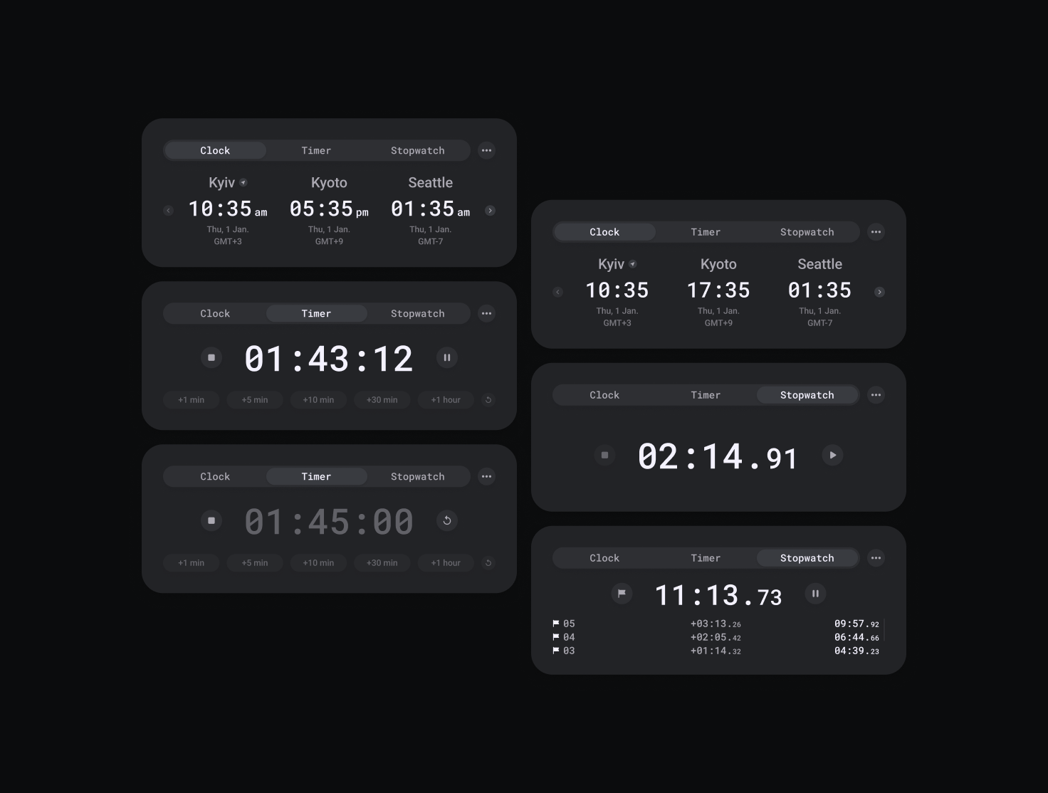Digital Clock Widgets Set by Neideltern on Dribbble