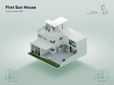 First Sun House by Connell and Ward 3d architecture b3d blender house modernist room