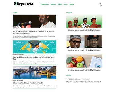 Website Redesign - Reportera branding redesign ui website