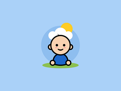 Print cartoon little boy | Infant | Cute baby | Logo boy branding caucasian emoji face line symbol toddler
