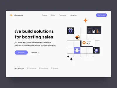 Sohosource - Landing page concept design graphic design hero hero block illustration landing landing page site ui ui design ux design website