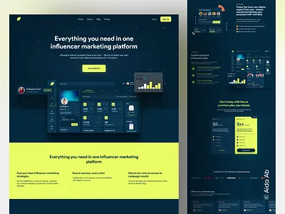 Influencer Agency | Website Design app branding design illustration influencer influencer agency influencer app influencers logo management minimal popular design ui uiux vector website website design