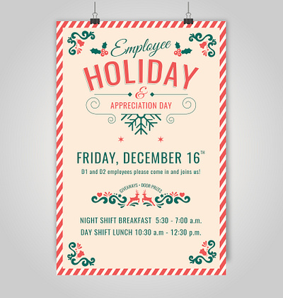 Employee Holiday & Appreciation Day Poster 2022 design graphic design layout design