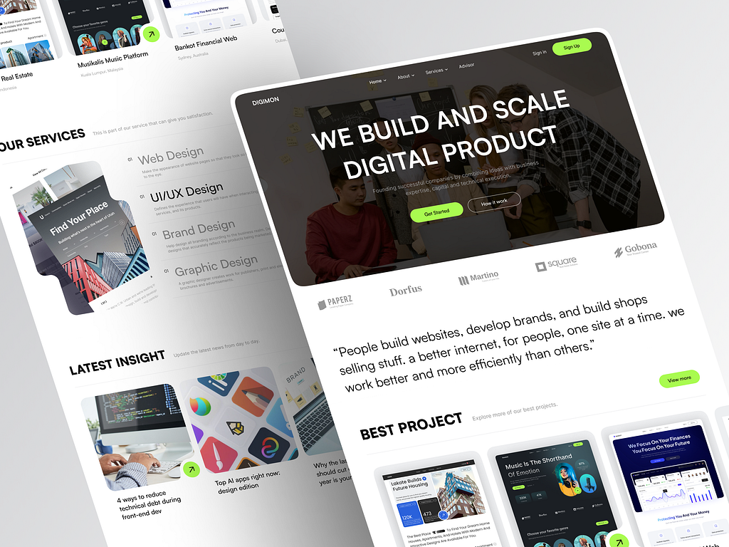 Digimon - Digital Agency Landing Page by Anam Khoirul for Korsa on Dribbble