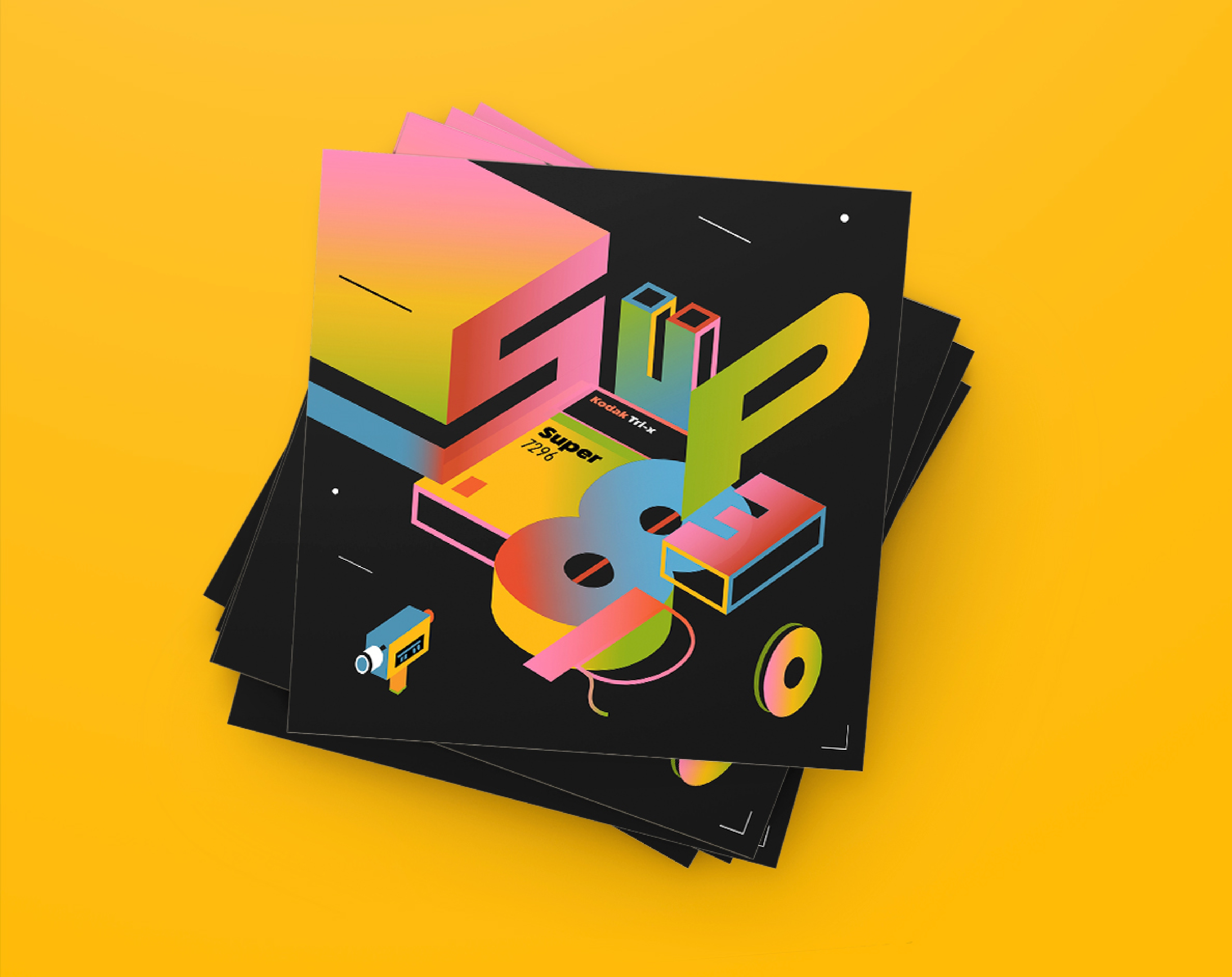 Super8 Inspired Graphic Design art direction collage graphic design illustration typography