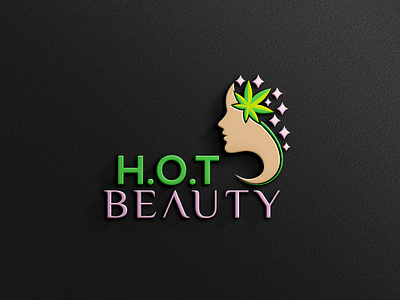 HOT BEAUTY CANNABIS WEED HEMP CBD LOGO DESIGN cannabis edibles logo