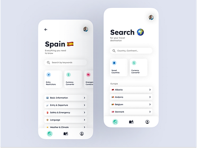 Travel Information App ✈️ app clean design figma travel ui