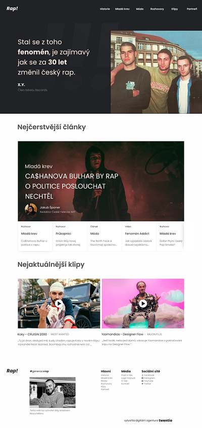 Rap magazine czech czechia design fashion rap release shop ui webdesign