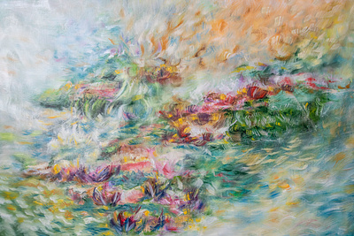 Water lilies Painting abstract art artwork creative fine art flowers impressionism landscape lilies lily monet oil on canvas painting painting on canvas plants traditional art wall art water water lilies
