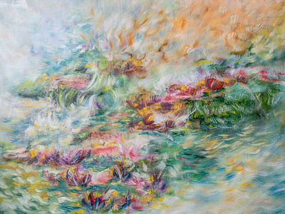 Water lilies Painting abstract art artwork creative fine art flowers impressionism landscape lilies lily monet oil on canvas painting painting on canvas plants traditional art wall art water water lilies