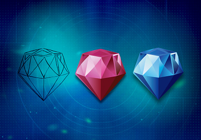 Hard currency (Diamond) • Game Inventory 2d cute design diamond game gameui hardcurrency icon illustration interface ui ux